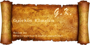 Györkös Klaudia névjegykártya